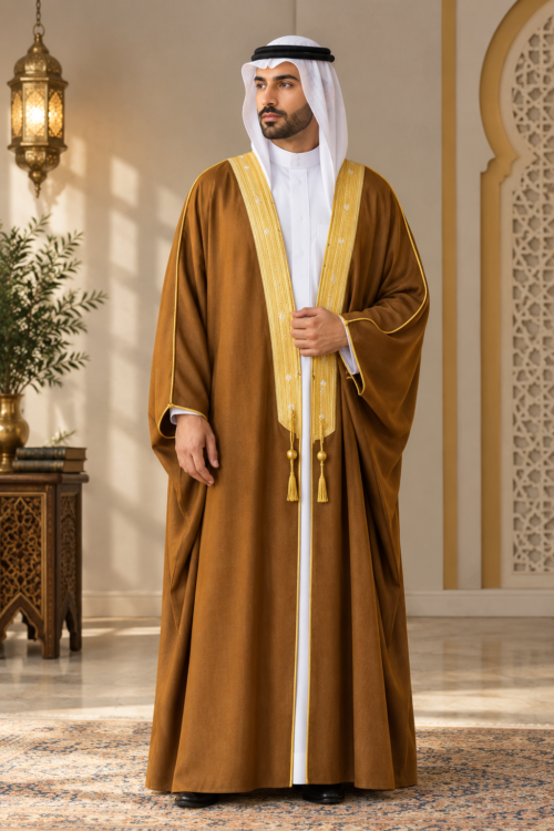 Amber Gold Trimmed Bisht