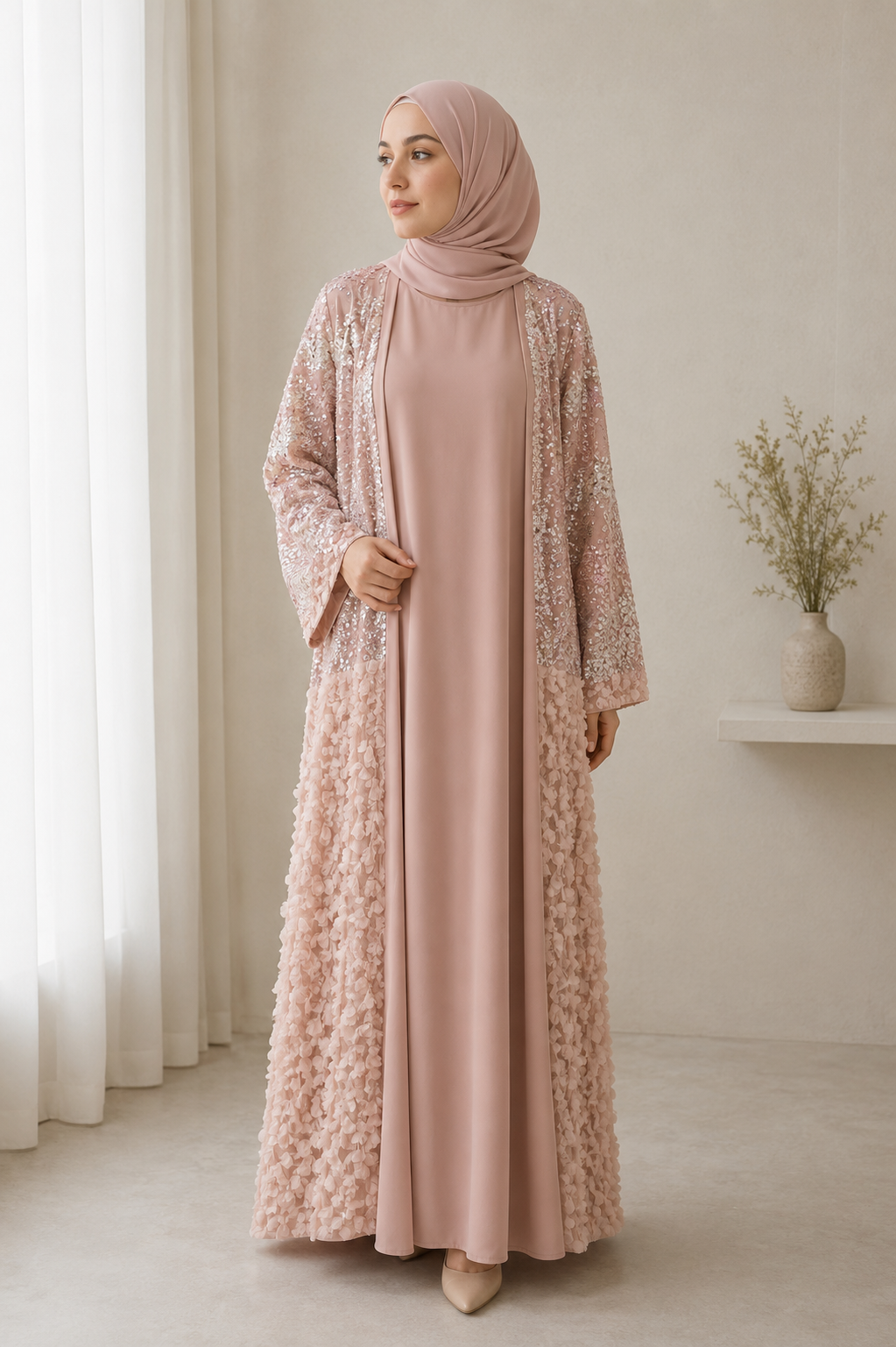 blush-sparkle-textured-gown-set