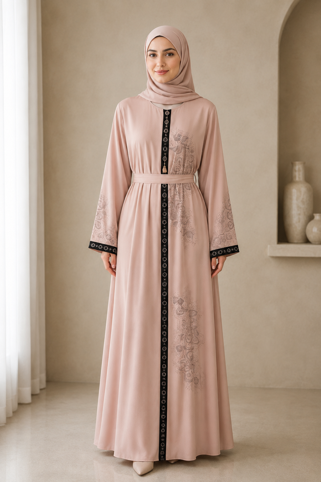 blush-turkish-abaya-with-contrast-trim-floral-embroidery