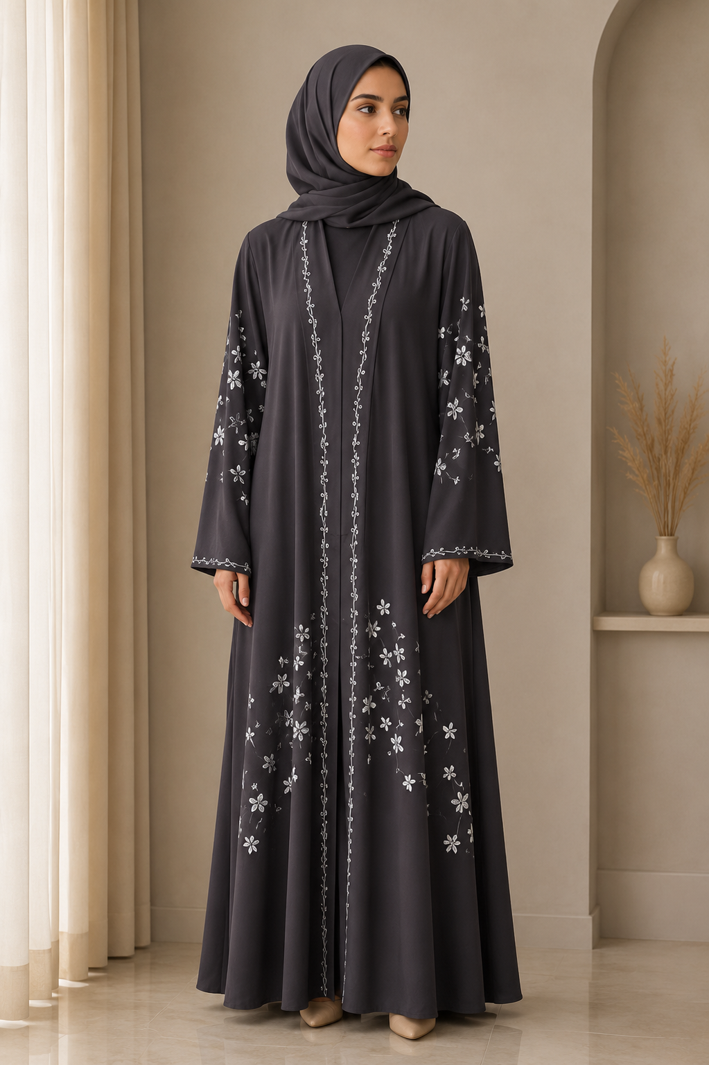 charcoal-blossom-vine-open-abaya