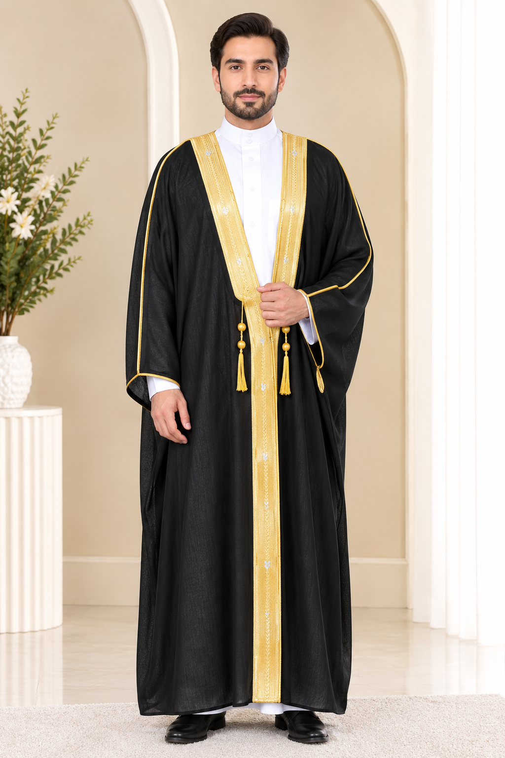 classic-black-gold-trimmed-bisht