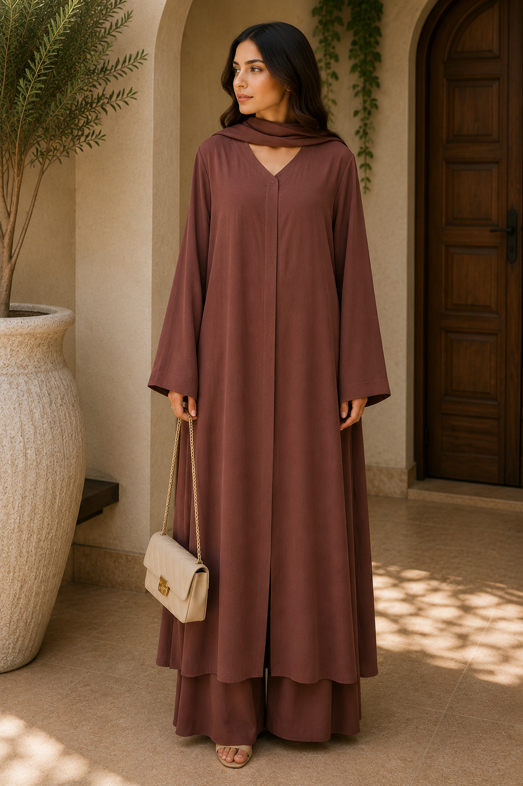 cocoa-cutout-tunic-palazzo-set
