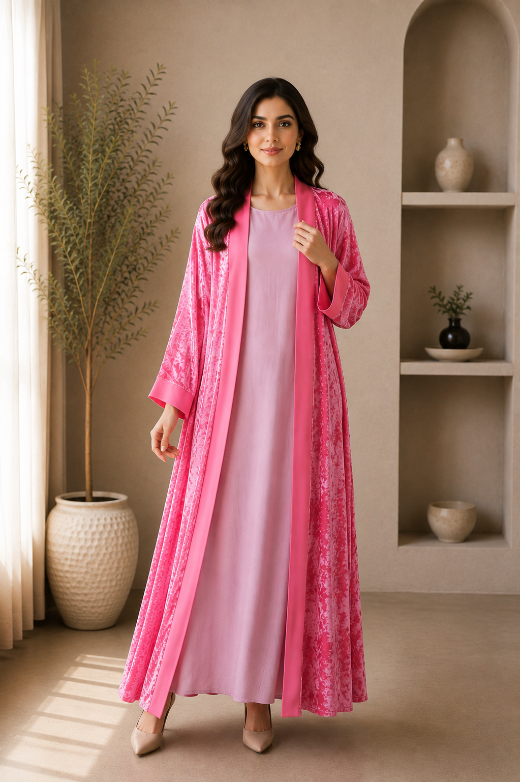 fuchsia-velvet-panel-two-piece