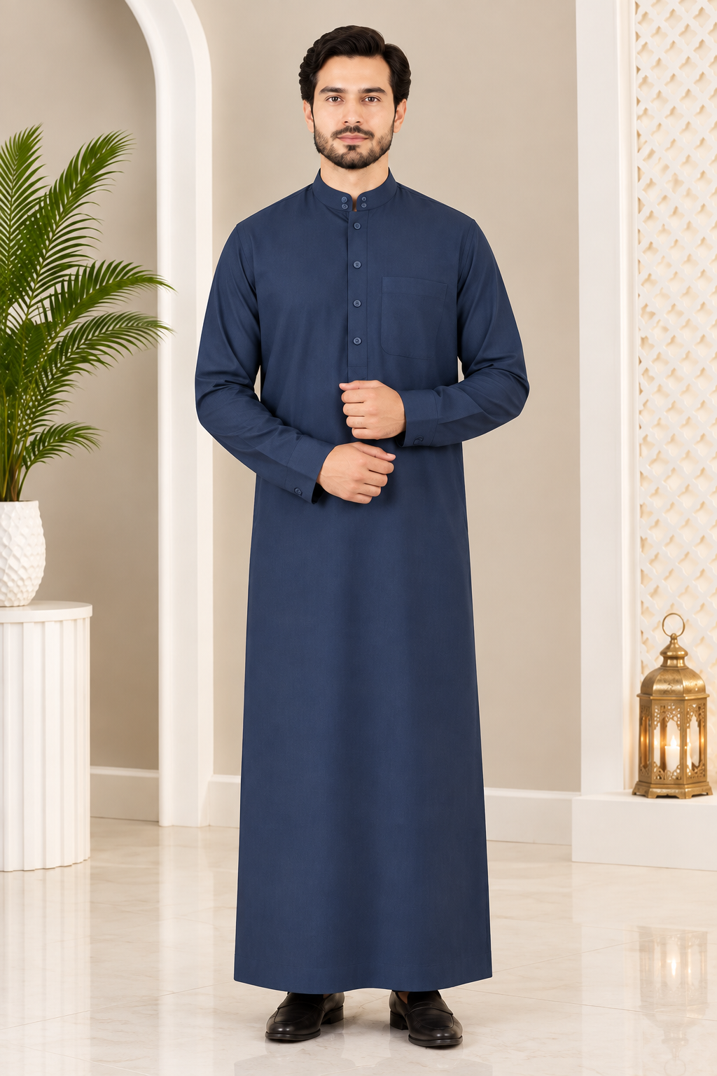 slate-navy-classic-button-down-kurta-set