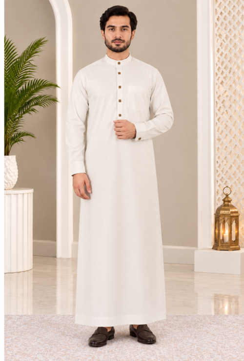 Ivory Classic Button Down Thobe Set