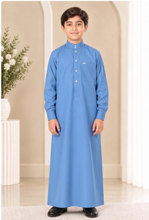 Little Cornflower Blue Button Down Kameez
