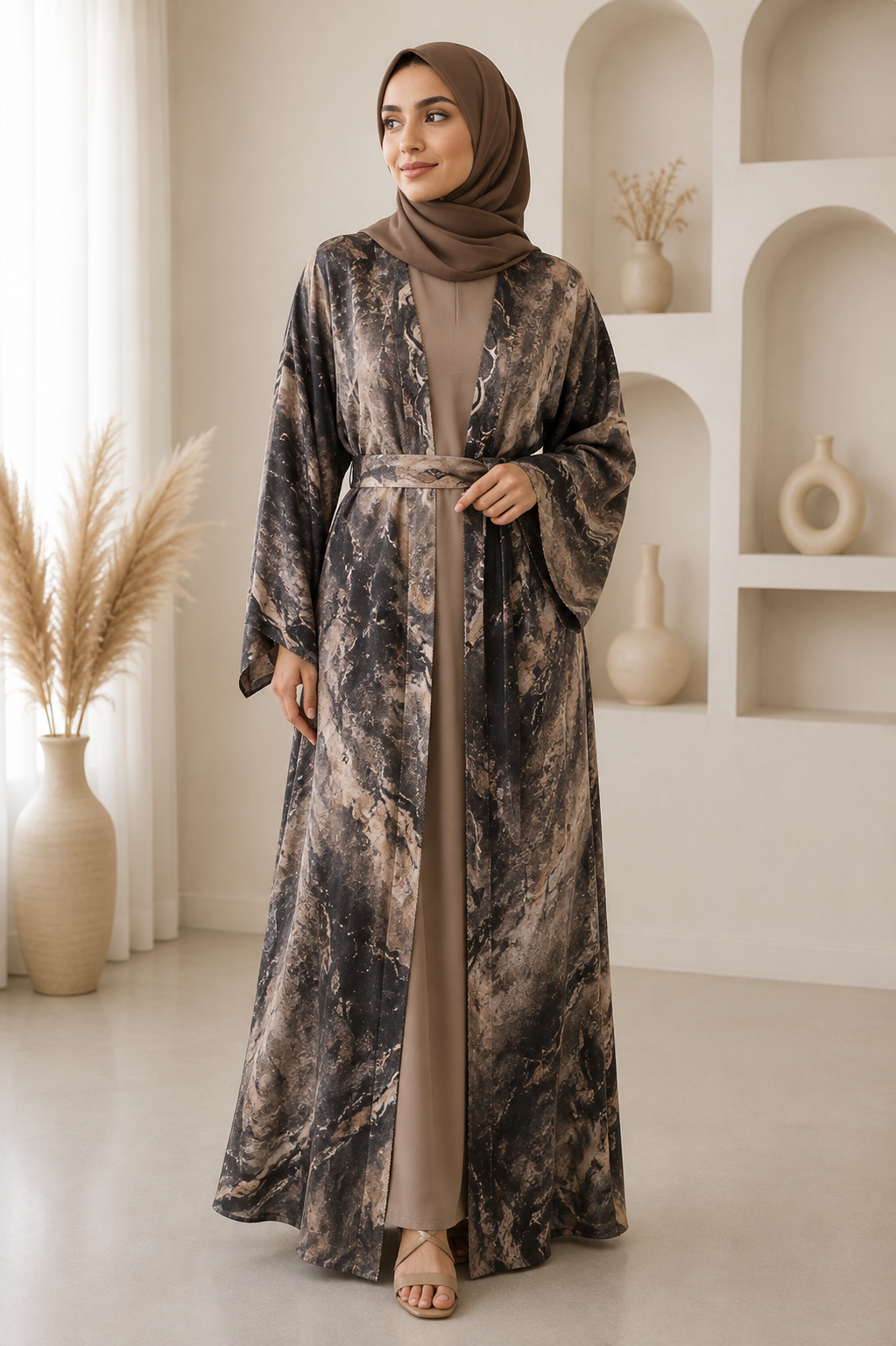 marble-stone-belted-two-piece