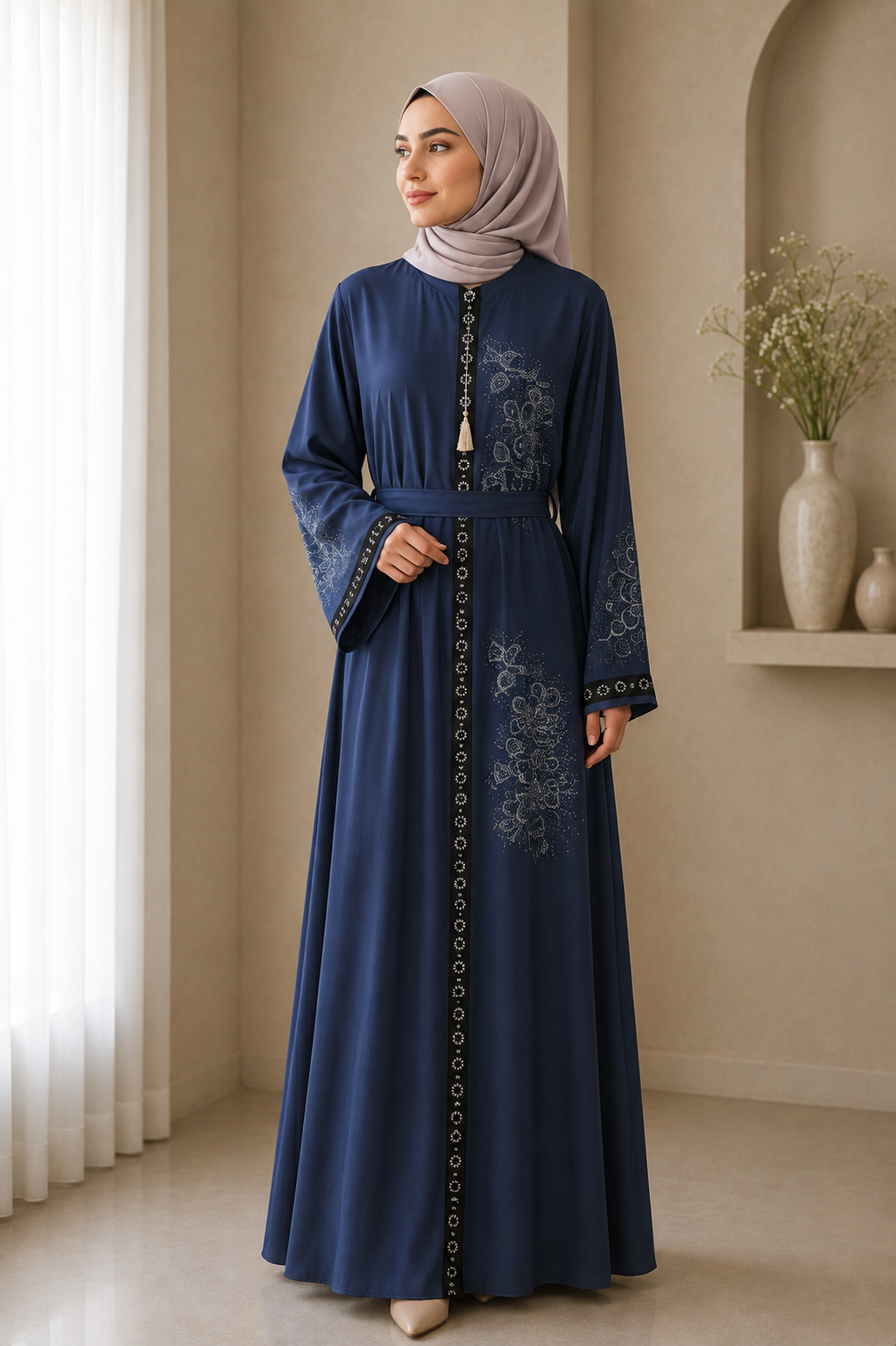 navy-turkish-abaya-with-contrast-trim-floral-embroidery