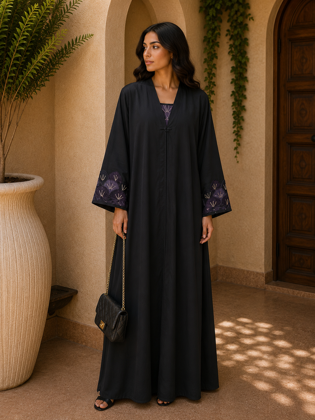 onyx-fan-cuff-abaya