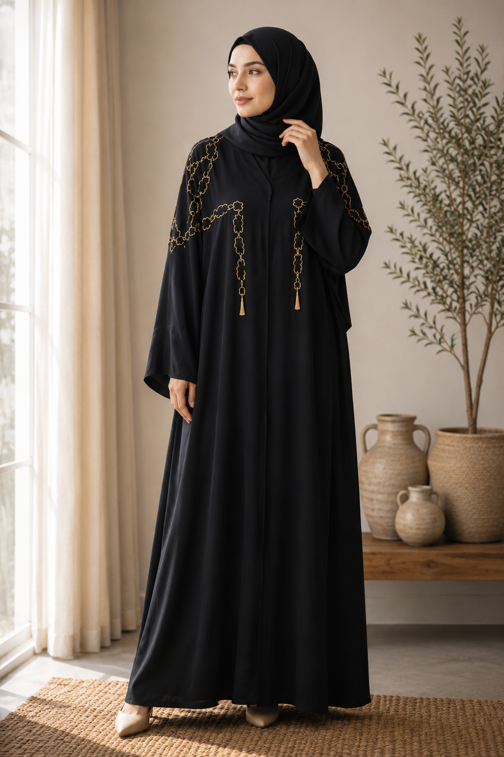 onyx-gold-chain-yoke-abaya