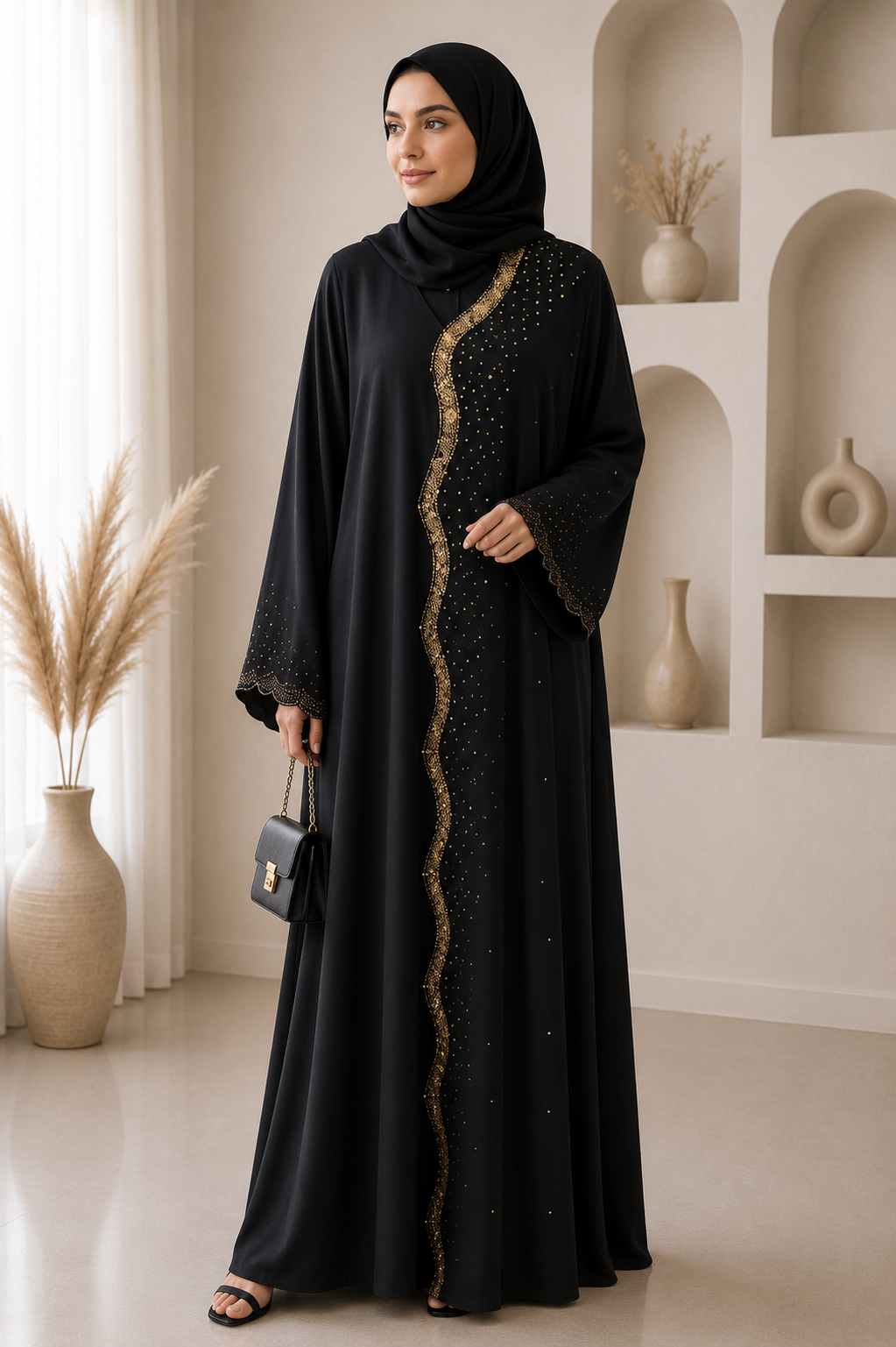 onyx-gold-wave-trim-abaya