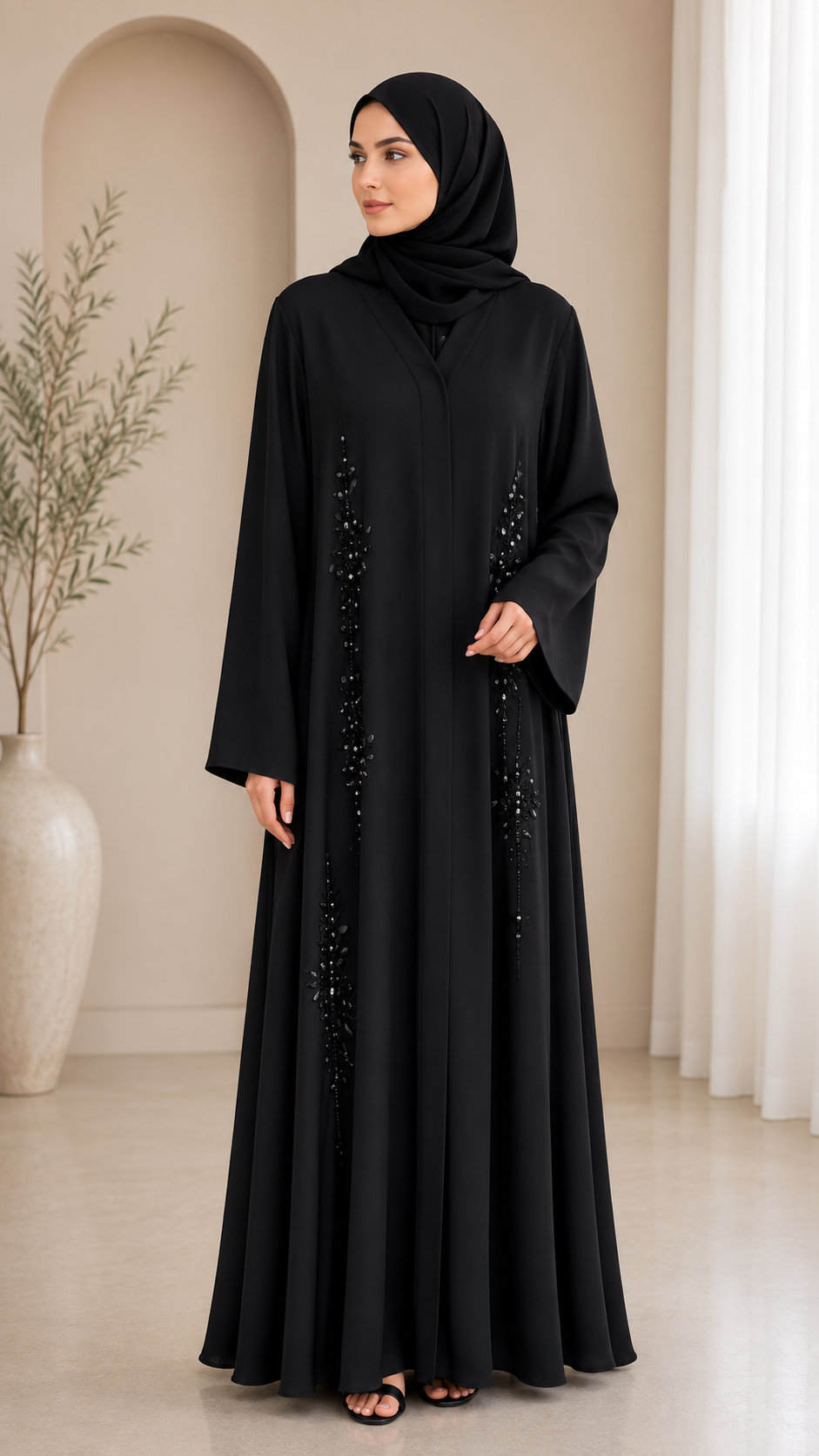 onyx-sequin-cascade-abaya
