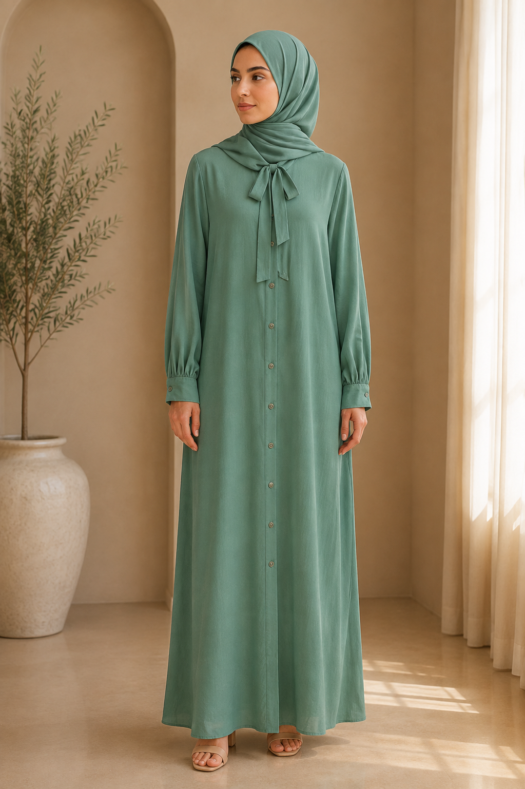 sage-button-front-shirt-dress