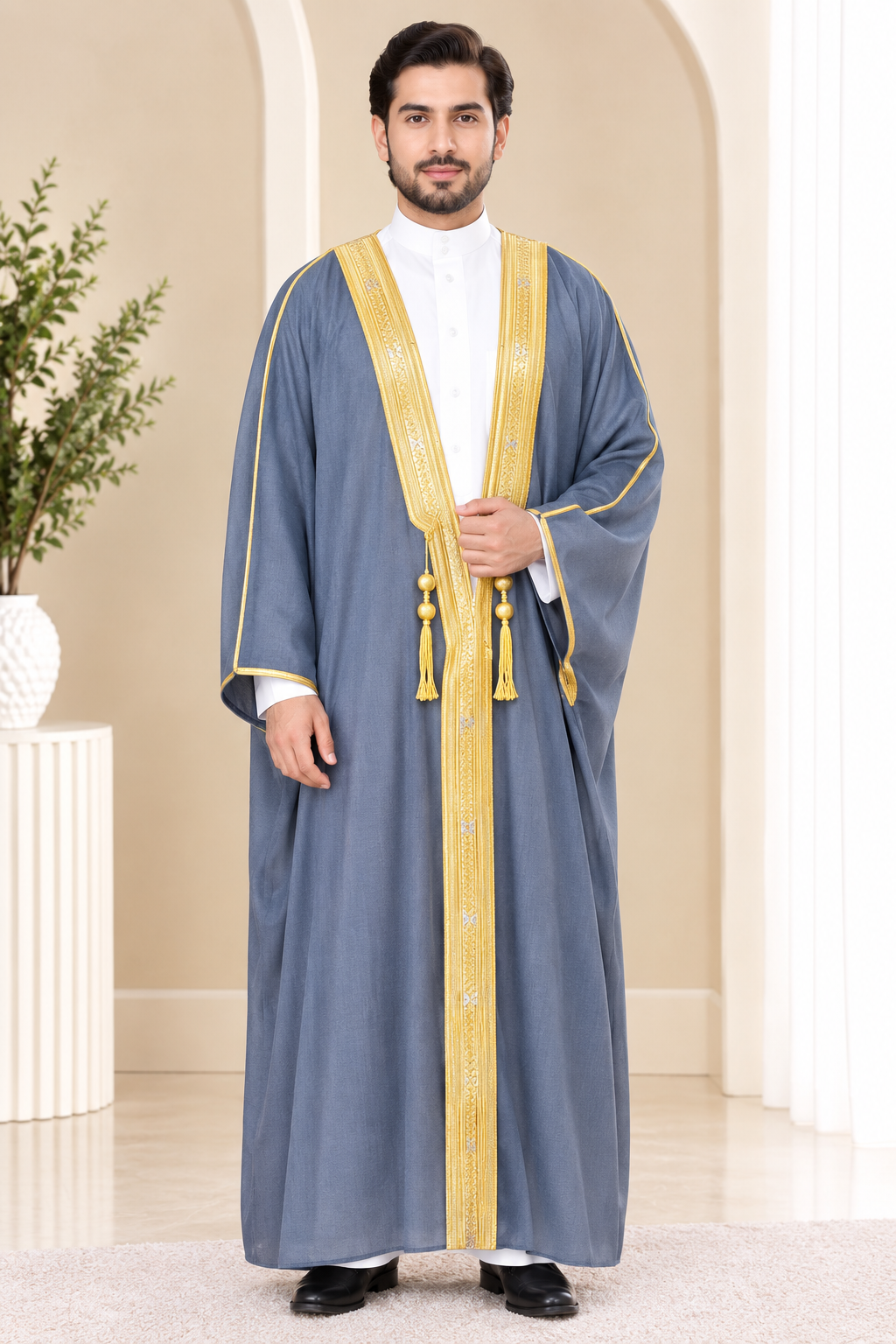 slate-grey-gold-trimmed-bisht