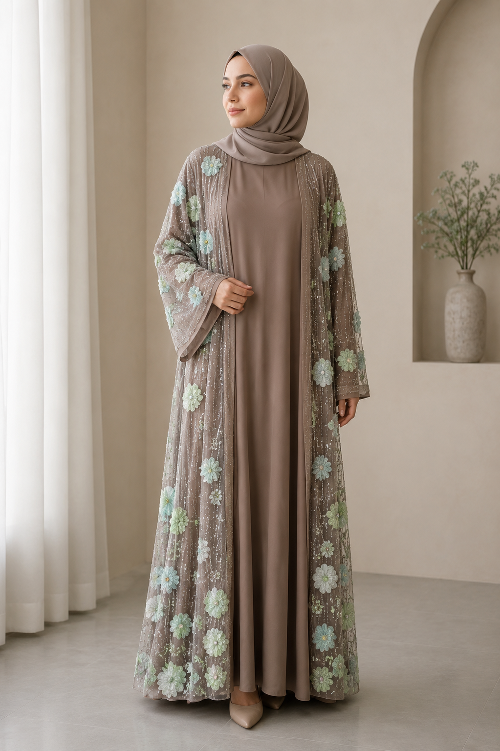 taupe-mint-blossom-gown-set