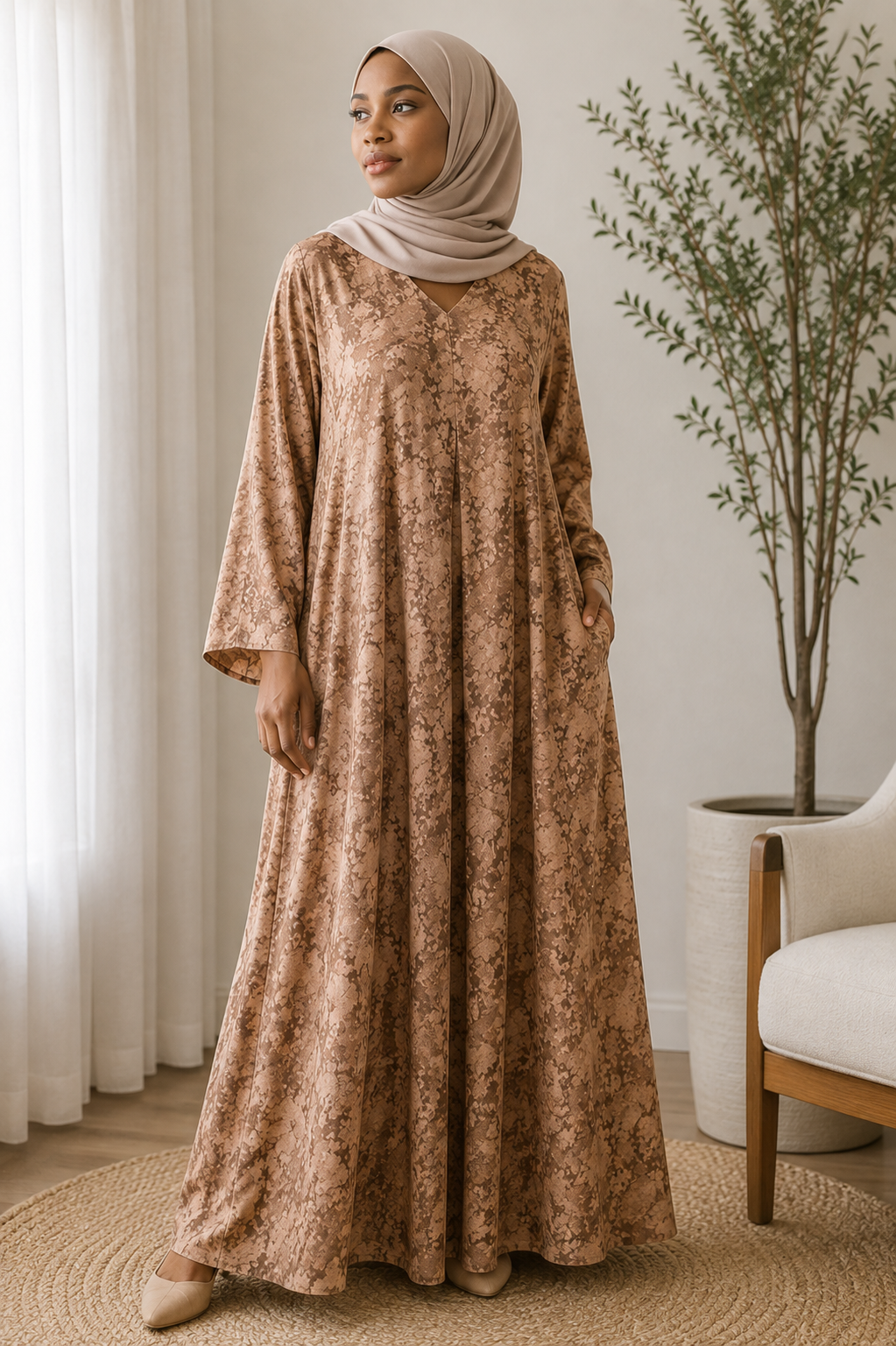 terracotta-damask-print-abaya