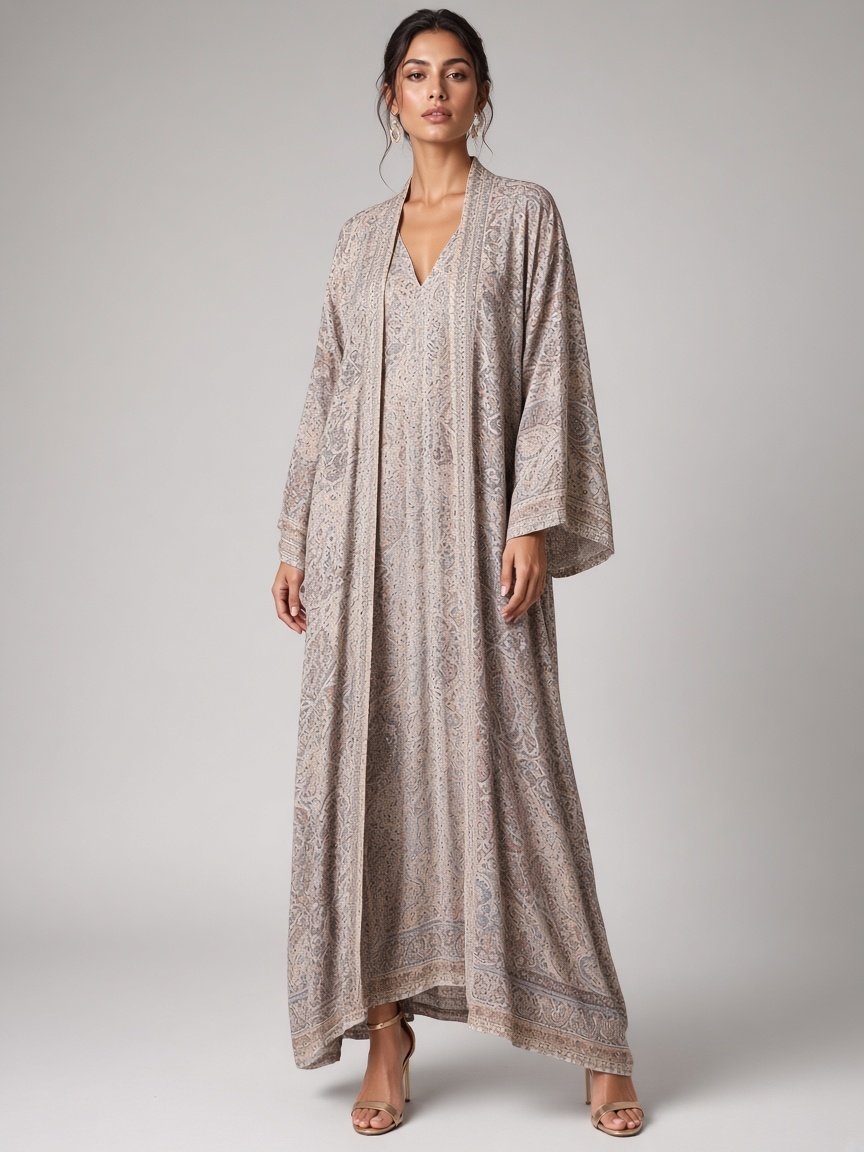 taupe-tapestry-v-neck-flowing-set