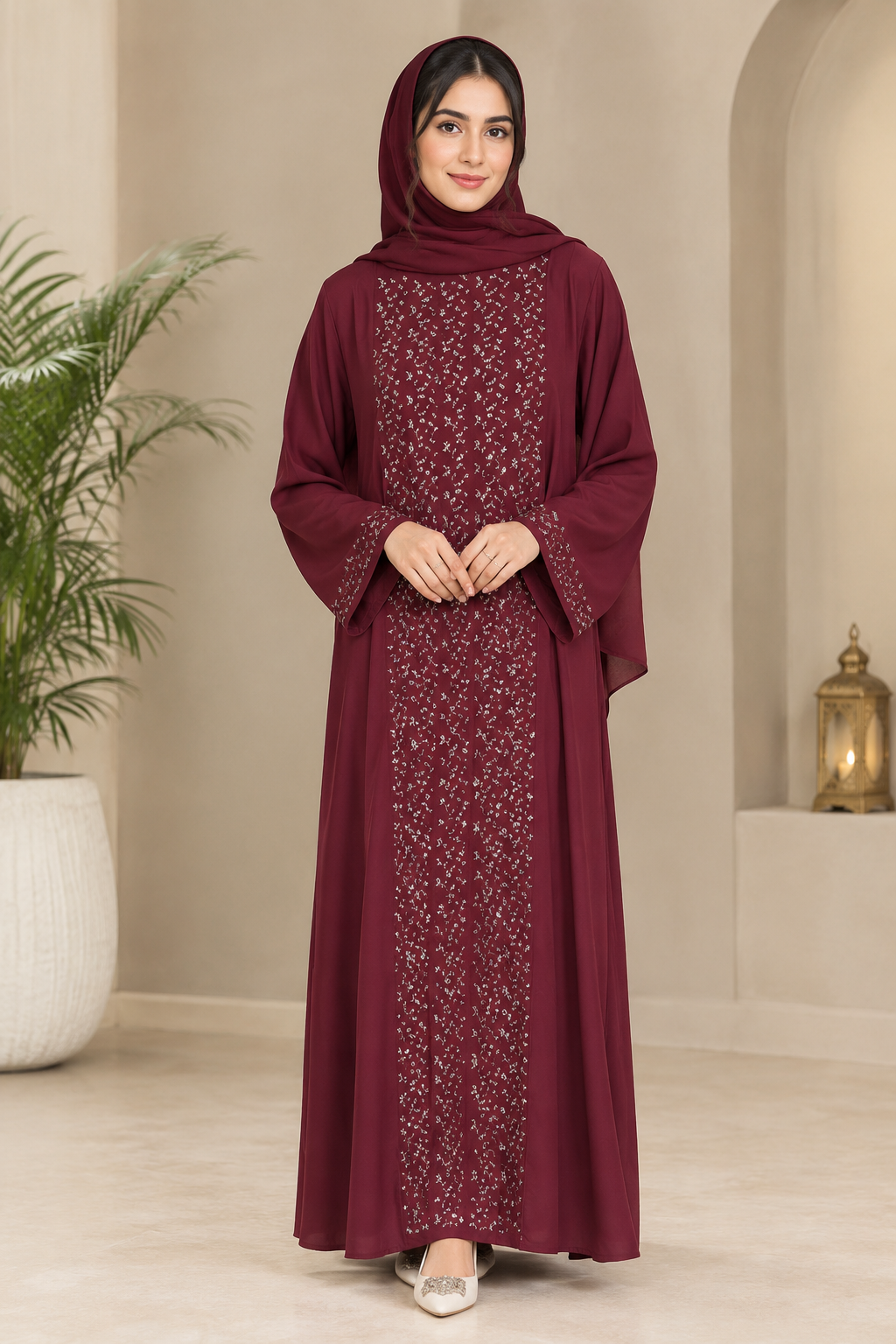 burgundy-starlit-vine-center-panel-set-with-hijab