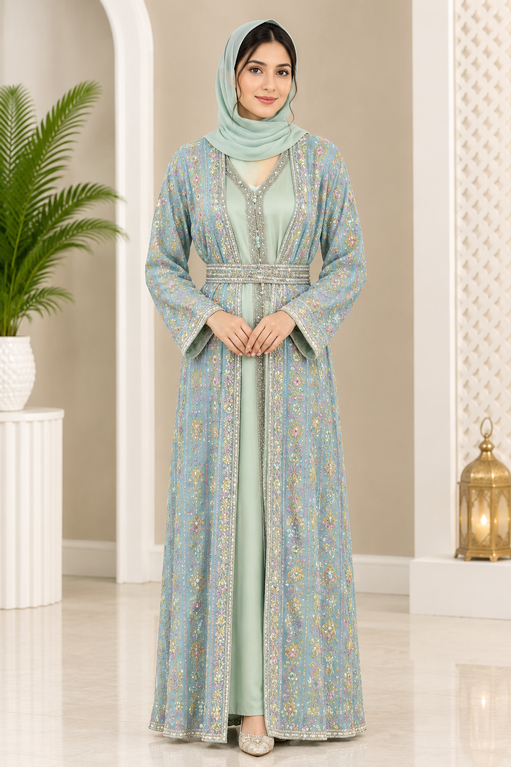 sky-blue-blossom-lattice-layered-set