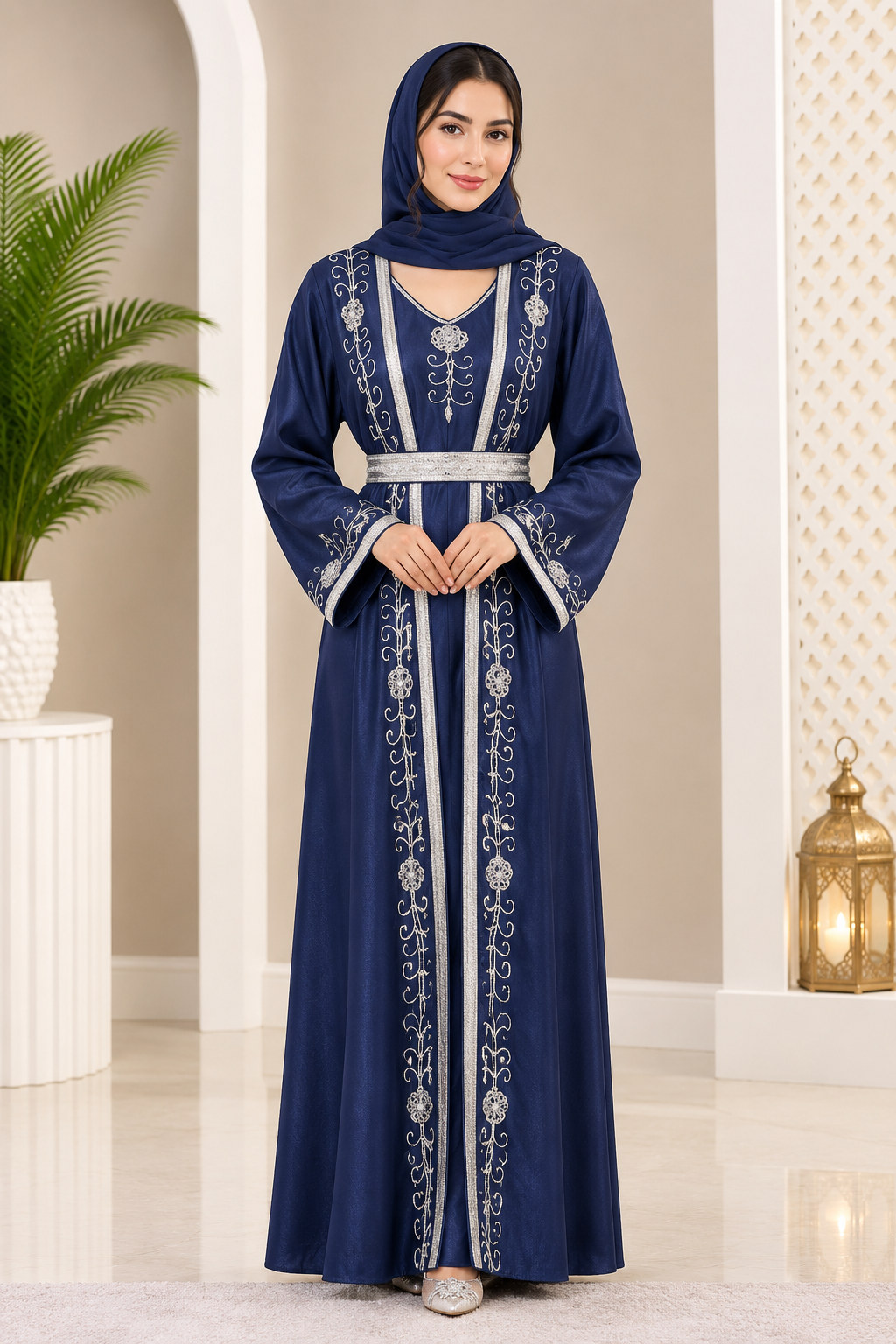 royal-navy-silver-filigree-belted-set-with-hijab